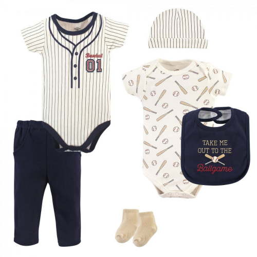 Little Treasure Baby Boy Layette 6-Piece Set, Baseball, 9-12 Months