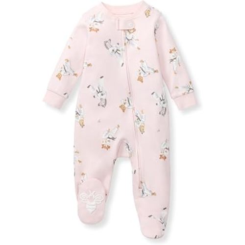 Burt's Bees Baby Girls' Organic Cotton, Sleep and Play Footed Pajamas