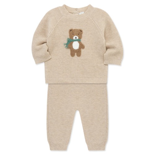 Bear Cotton Crewneck Sweater & Pants Set