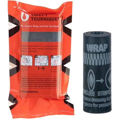 SWAT-T™ Tourniquet Black by Safeguard Medical, Emergency First Aid Equipment for Massive Hemorrhage Control, Made in The USA