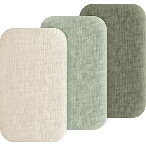 3 Pack Cotton Muslin Baby Bassinet Fitted Sheet for Bedside Sleeper