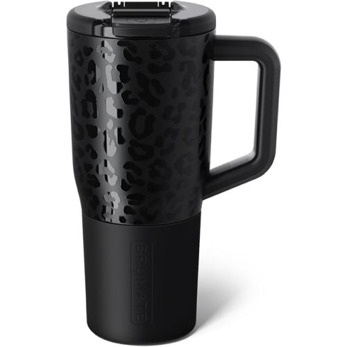 BrüMate Müv - 25oz 100% Leak Proof Insulated Coffee Mug with Handle & Lid - Stainless Steel Coffee Travel Mug - Double Walled Coffee Cup (Onyx Leopard)