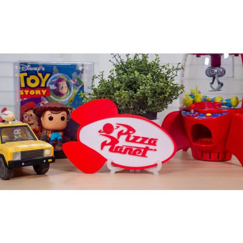 3D Printed Pizza Planet Logo Sign | Toy Story Inspired Décor | Pizza Planet Truck Replica | Disney Home Décor | Disney Gift