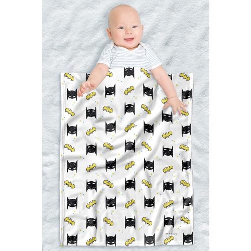 LOGOVISION Batman Lightweight Baby Blanket, 30"X40", Masks and Bats Pattern Unisex for Infants Girls & Boys