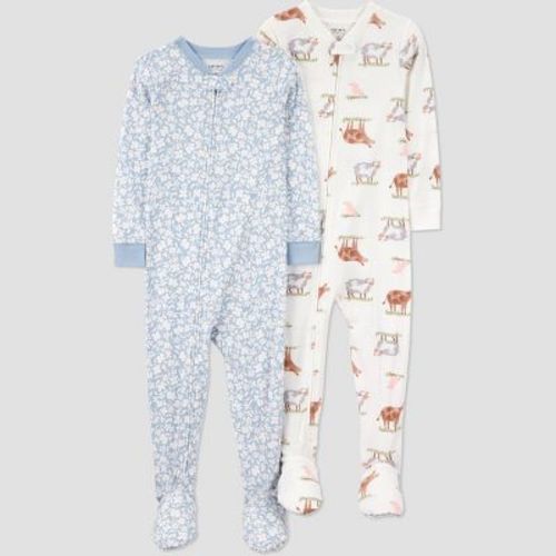 Carter's Just One You® Toddler Girls' 2pk Cotton Long Sleeve Footed Pajama