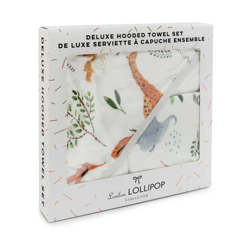 Loulou Lollipop Hooded Towel Set - Safari Jungle