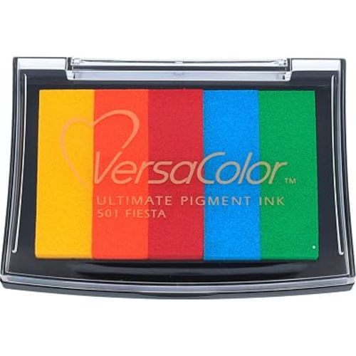 Tsukineko Versa Color 5-Color Pigment Inkpad, Full, Fiesta
