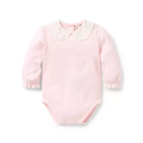 Baby Ballet Pink Baby Lace Collar Bodysuit by Janie and Jack