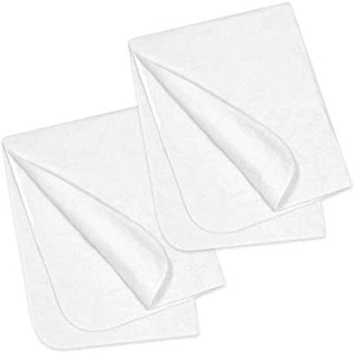 Gerber, Baby Boys and Girls Newborn Infant Baby Toddler Nursery Waterproof Barrier Bedding Crib Protector Pad, 18”x 7”, White, 2 Pack