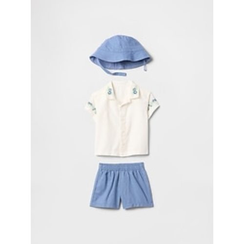 Baby Linen-Cotton Embroidered Outfit Set 3-6 Months| Gap