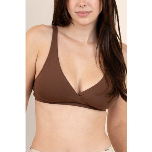 Women's Cross Front Bralette in Toffee