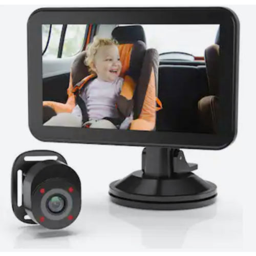 Rexing - BC500 In-Car Baby Cam with Monitor – HD 1080p & Infrared Night Vision - Black