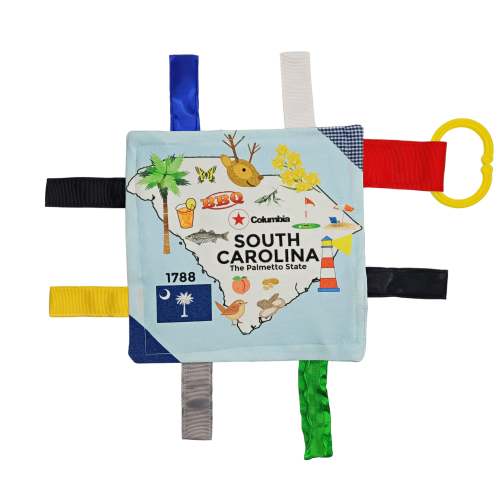 South Carolina State Tag Toy Crinkle Square That Teaches Facts