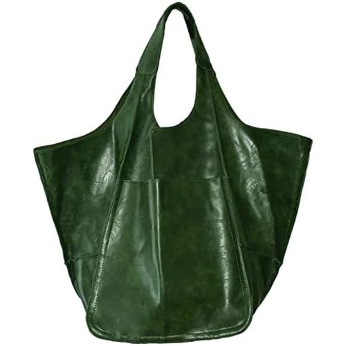 KlaOYer Oversized Leather Tote Bag Huge Capacity Work Hobo Pu Leather Bucket Purse And Handbag Large Soft Travel Shopping Bag