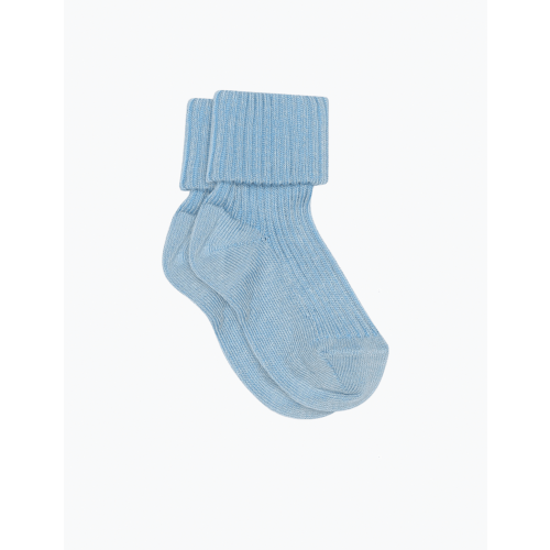 Cotton Rib Socks in Blue Bell