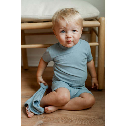 Seaspray Ribbed Solid 2 Piece Bamboo Pajama Set