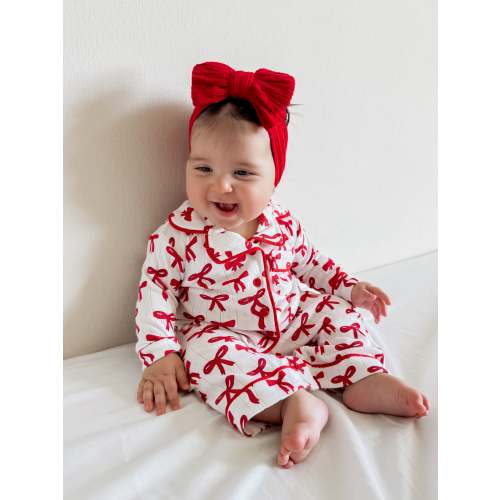 Red Bows / Organic Pointelle Lounge Set