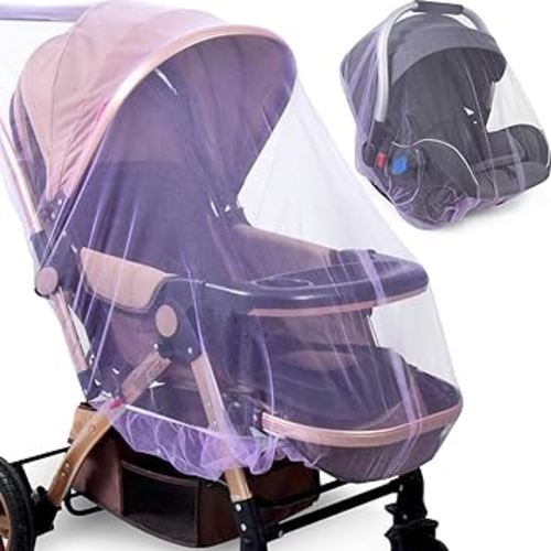 Durable Baby Mosquito Net (2 Pack) - Perfect Bug Net for Strollers, Bassinets, Cradles, Playards, Pack N Plays and Portable Mini Crib (Purple)