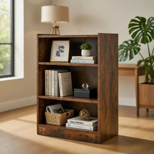Resenkos Bookshelf, Open Bookcase Book Bookshelf,Storage Bookshelf Unit Plant Stand,3-Tier Bookcase Open Display Rack Cabinet , Adult, Brown