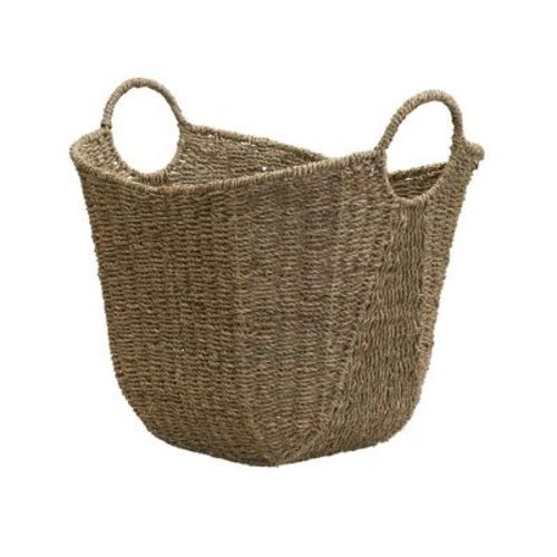 Household Essentials Tall Scoop Basket Paper Rope Natural: Handwoven Storage, Rectangle Wicker Basket with Handles