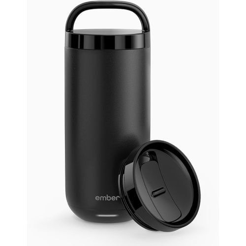 Ember Tumbler, Temperature Control Travel Mug, Stainless Steel, App-Controlled Heated Coffee Mug with 3-Hour Battery Life, Black, 16 Oz