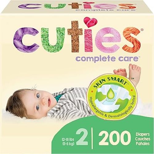 Cuties | Skin Smart, Absorbent & Hypoallergenic Diapers with Flexible & Secure Tabs | Bulk Case | Size 3 | 200 Count