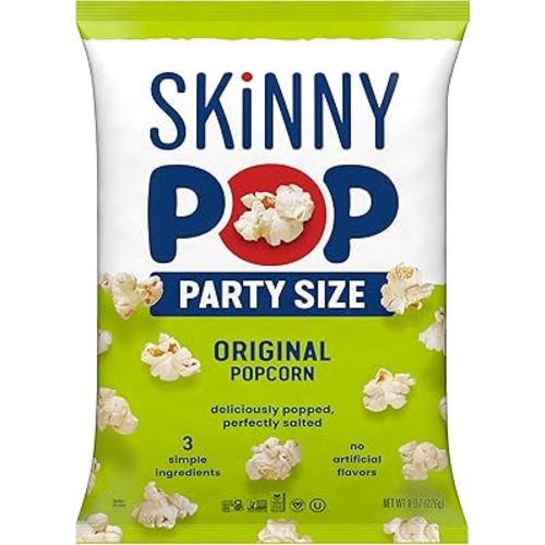 SkinnyPop Popcorn, Original, Whole Grain, Dairy-Free Snack, 8oz Family Size Bag
