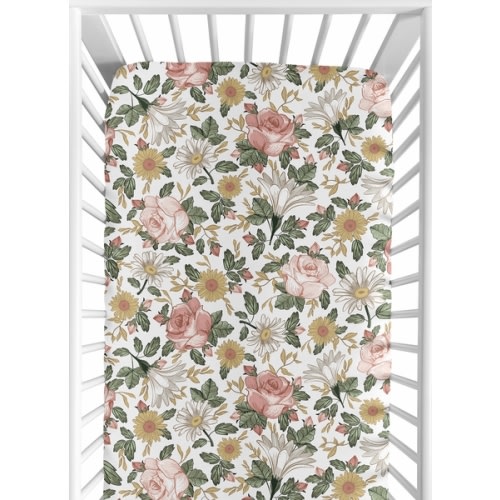 Vintage Floral Collection Crib Sheet