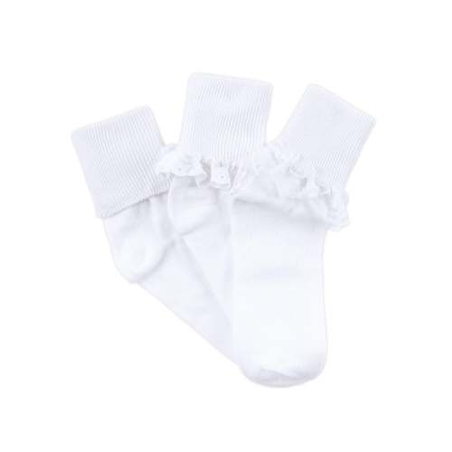 White Eyelet, Turn Cuff and Lace Socks (3 pack)