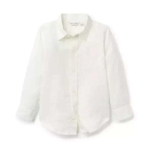 Boy White The Linen Shirt by Janie and Jack