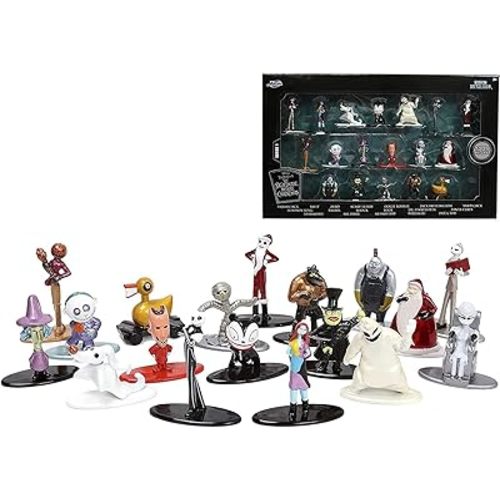 Jada Toys Disney Nightmare Before Christmas 18-Pack 1.65" Die-cast Figures, Toys for Kids and Adults, Black