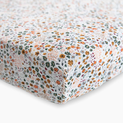 Little Unicorn Cotton Muslin Crib Sheet - Pressed Petals