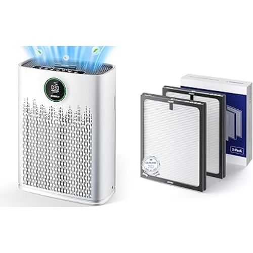 Air Purifiers for Home Large Room, Cover Up to 2400 Ft² with True HEPA Filter HAP603 & Air Purifier Replacement Filter,2 Pack, White