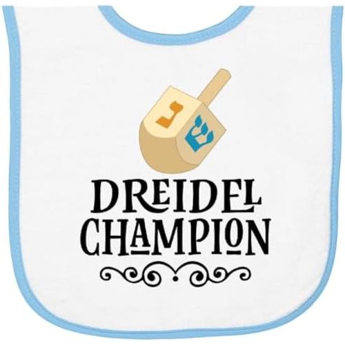 inktastic Hanukkah Dreidel Champion Baby Terry Cloth Bib