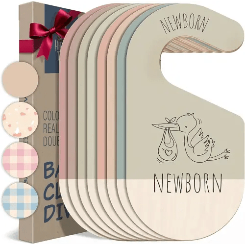 Baby Clothes Dividers For Closet - Wooden Baby Clothes Organizer Dividers for Boy & Girl, 8 Baby Closet Dividers by Size - Ideal Clothing Organizers