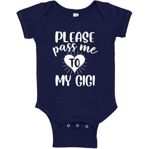 Please Pass Me to My Gigi Baby Romper (navy)