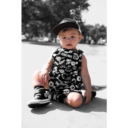 Cut Off Overalls in Cool Kid [Midnight Edition]