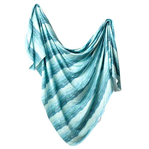 Copper Pearl Large Premium Knit Baby Swaddle Receiving Blanket Waves