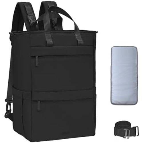 Diaper Bag Backpack, Large Baby Diaper Bag with Changing Pad, Baby Bag for Mom with Quick-access Insulated Pockets, Lightweight Multipurpose Travel Backpack (Black)