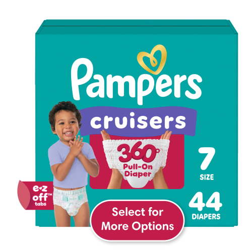 Pampers Cruisers 360 Baby Diapers Size 7, 44 Count