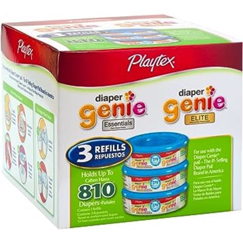 Playtex Diaper Genie Refill (810 Count Total - 3 Pack of 270 Each)