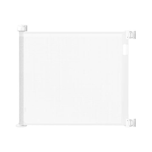 Retractable Baby Gate for Stairs – 33” Height, Expands up to 55” Width – Safety Gate for Infants, Toddlers, Dogs & Pets – Easy Install, Secure Closure, White Mesh Design for Indoor & Outdoor Use