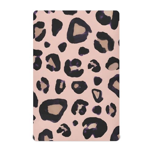 Leopard Print Cheetah Pink Crib Sheets Stretchy Portable Sheets for Baby Toddler Breathable Soft Crib Mattress Sheet for Girls Boys