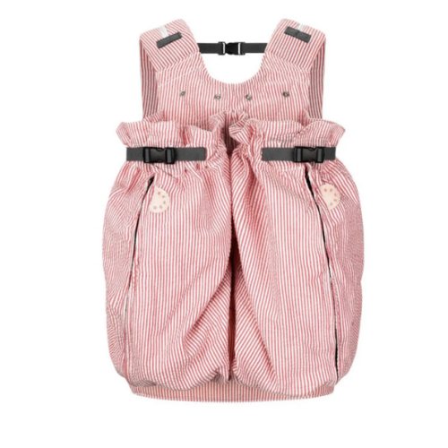 The Weego TWIN Baby Carrier in Red and White Seersucker