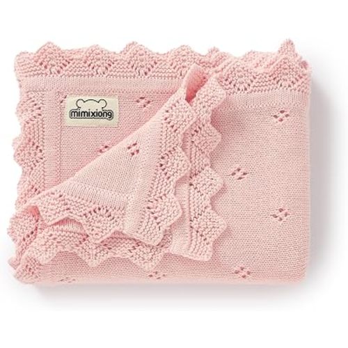 Cotton Baby Blanket Knitted Crochet Receiving Crib