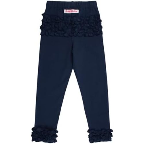 RuffleButts® Baby/Toddler Girls Soft Knit Ankle Length Ruffle Leggings