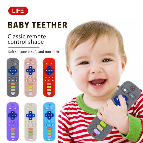 Wmkox8yii Silicone Baby Teething Toys for Babies 3-12 Months,Remote Control Shape Teething Toys, Kids Silicone Chew Toys,Silica Soft Textured Teether Chew Toys Sensory Toys