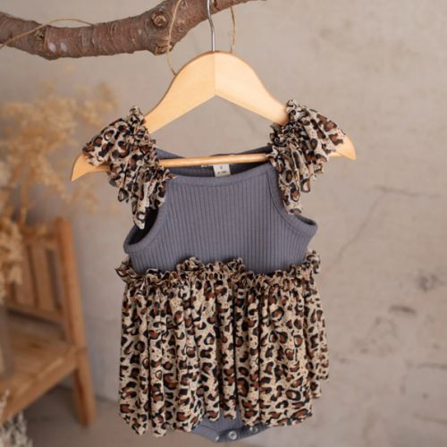 Little Leopard Romper - Grey