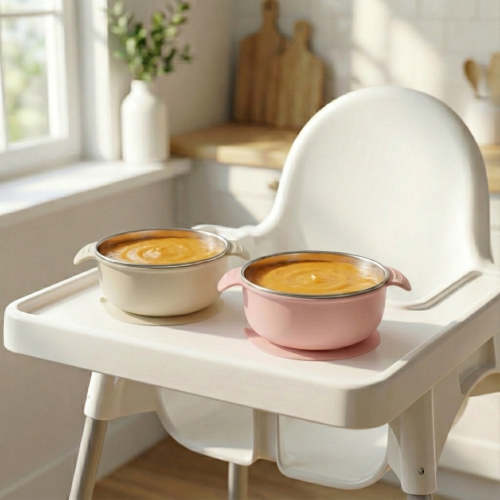 Stainless Steel Bowl Set of 2 (Tofu & Pearl Blush) – Tots Ground