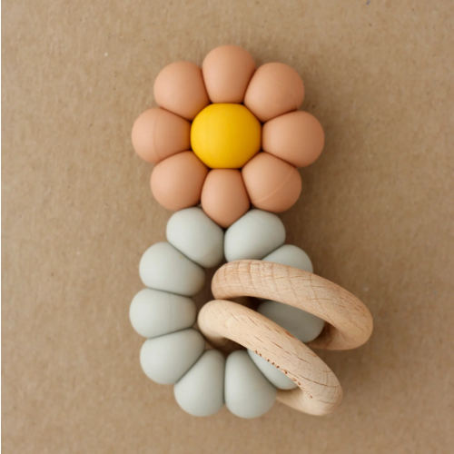 Teether - Chamomile | Dusty Coral – littleCHEW